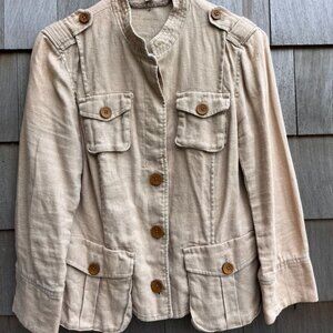 Women's Banana Republic Heritage Linen Jacket Tan Color Size 4